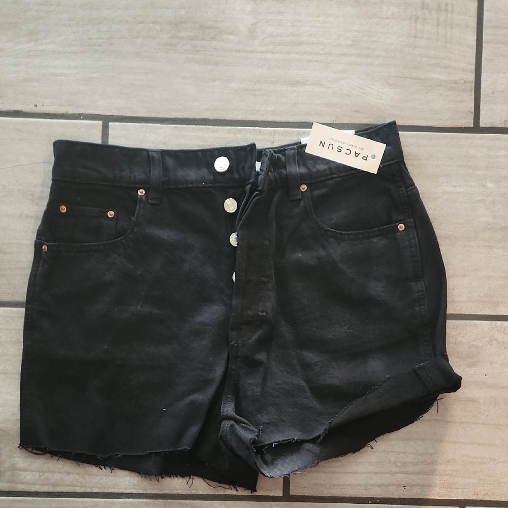 PacSun Black High Waist Denim Shorts